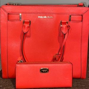 Michael Kors purse with matching wallet